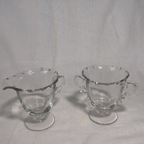 VTG Sugar & Creamer Set, Century by Fostoria Elegant Glass, Beautiful - Picture 1 of 7